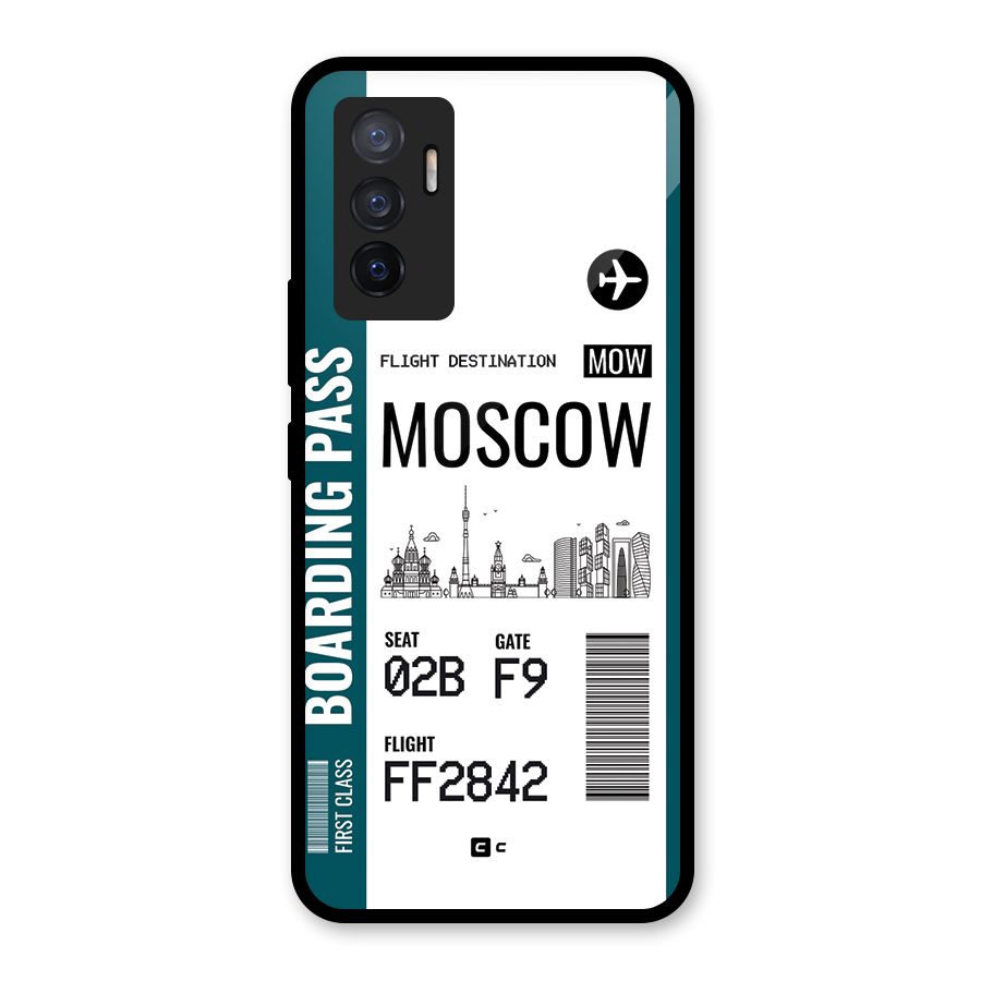 Moscow Boarding Pass Glass Back Case for Vivo V23e