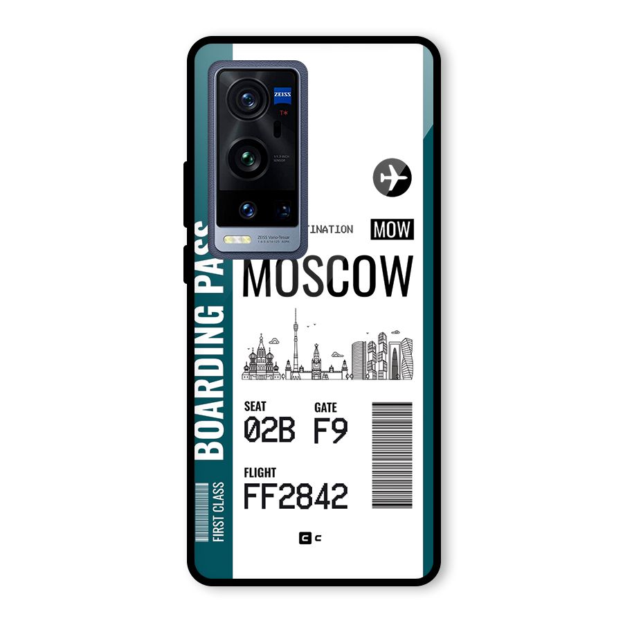 Moscow Boarding Pass Glass Back Case for Vivo X60 Pro Plus