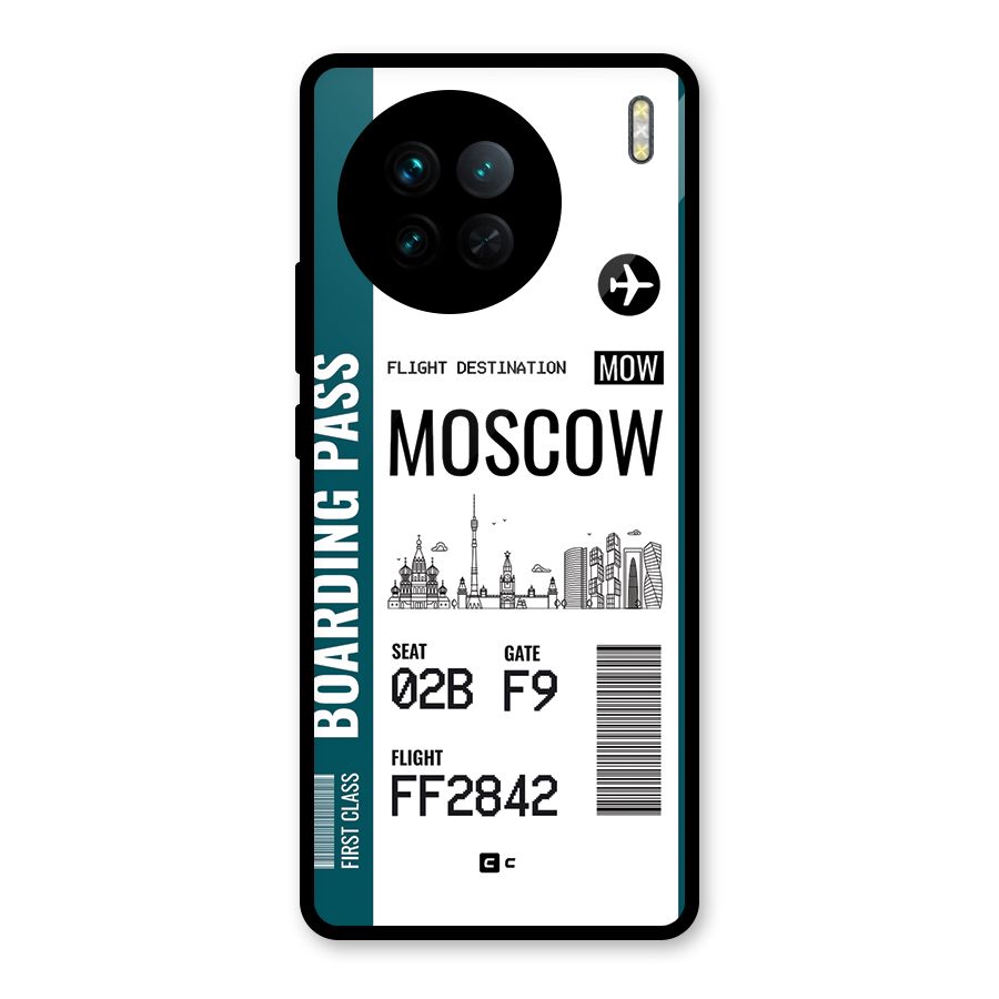 Moscow Boarding Pass Glass Back Case for Vivo X90