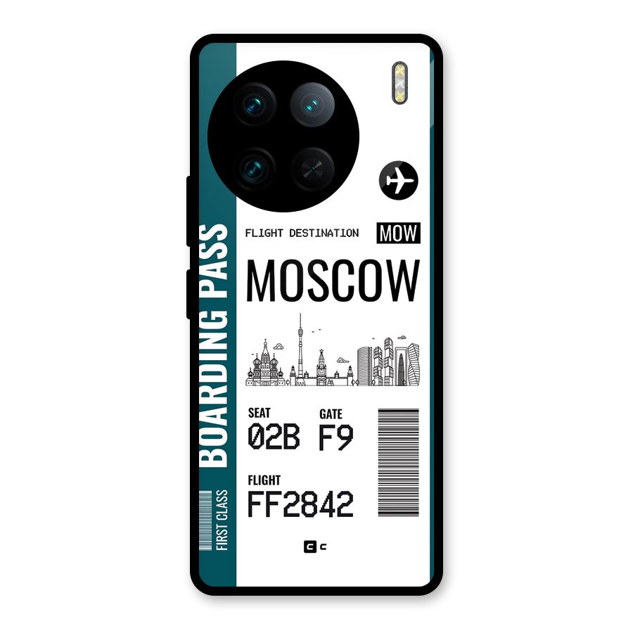 Moscow Boarding Pass Glass Back Case for Vivo X90 Pro