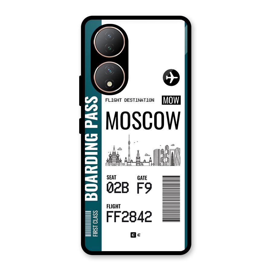Moscow Boarding Pass Glass Back Case for Vivo Y100A
