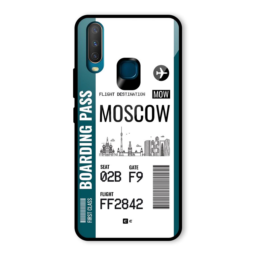 Moscow Boarding Pass Glass Back Case for Vivo Y17