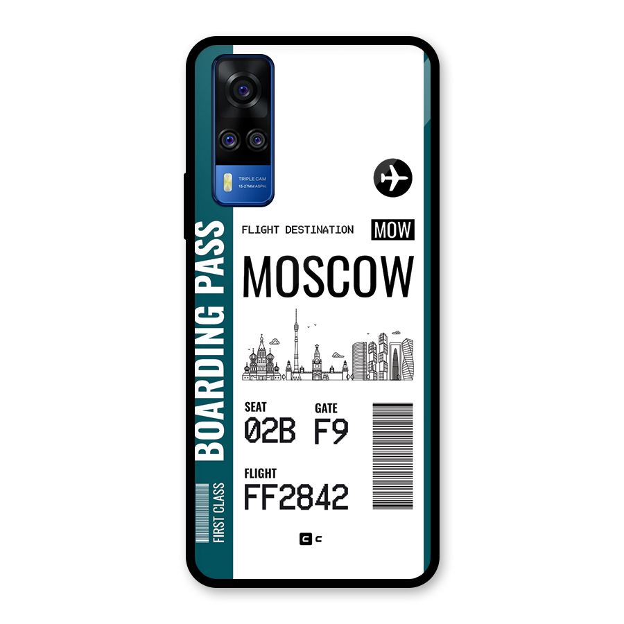 Moscow Boarding Pass Glass Back Case for Vivo Y31