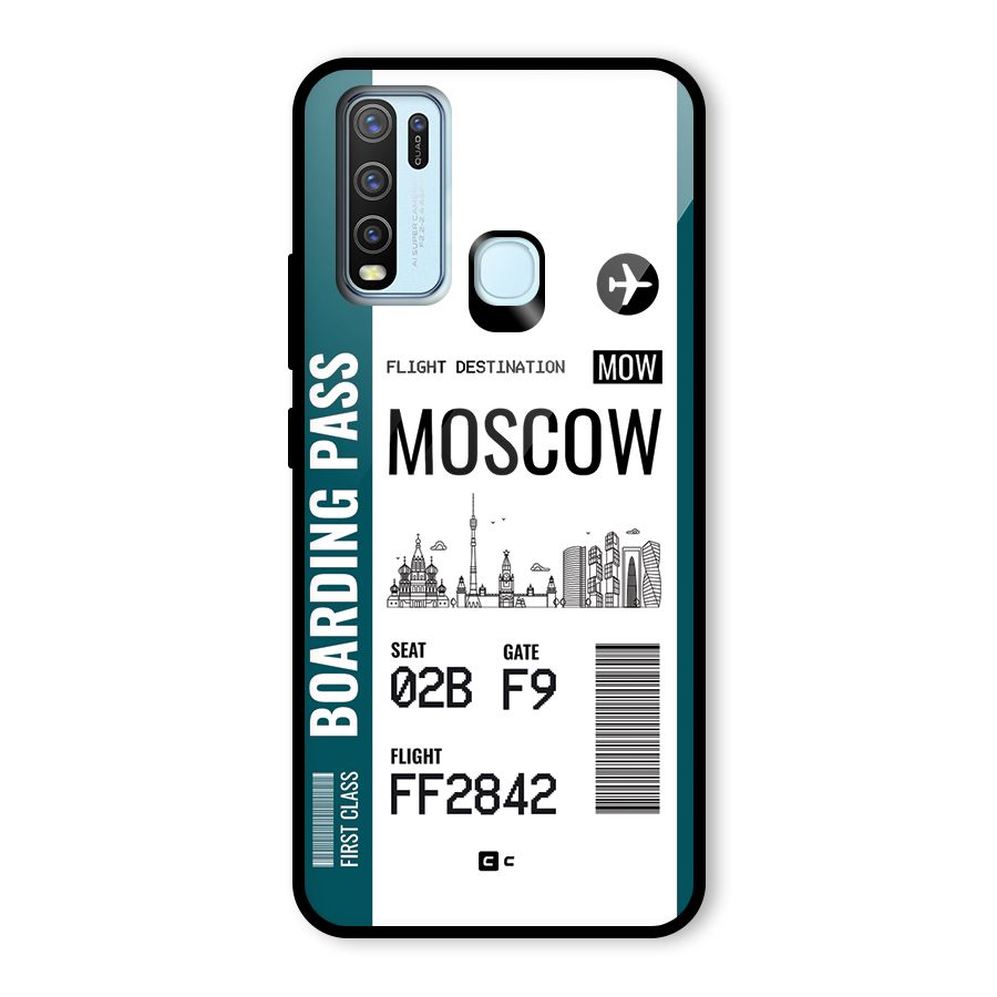 Moscow Boarding Pass Glass Back Case for Vivo Y50