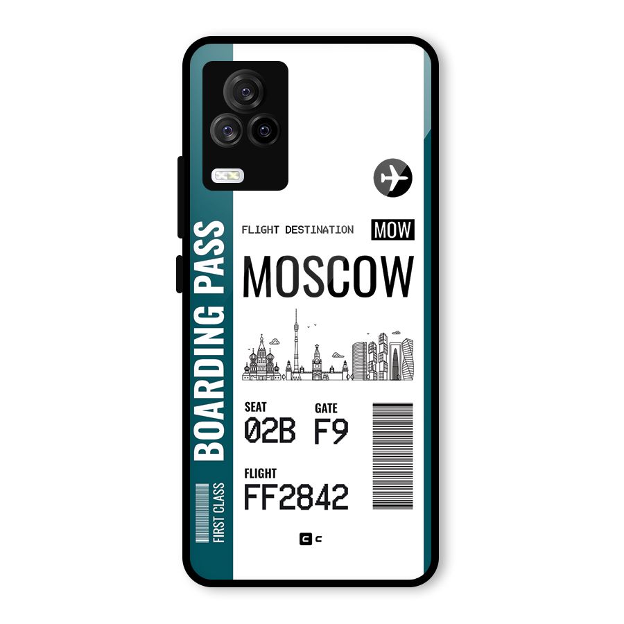 Moscow Boarding Pass Glass Back Case for Vivo iQOO 7 Legend 5G