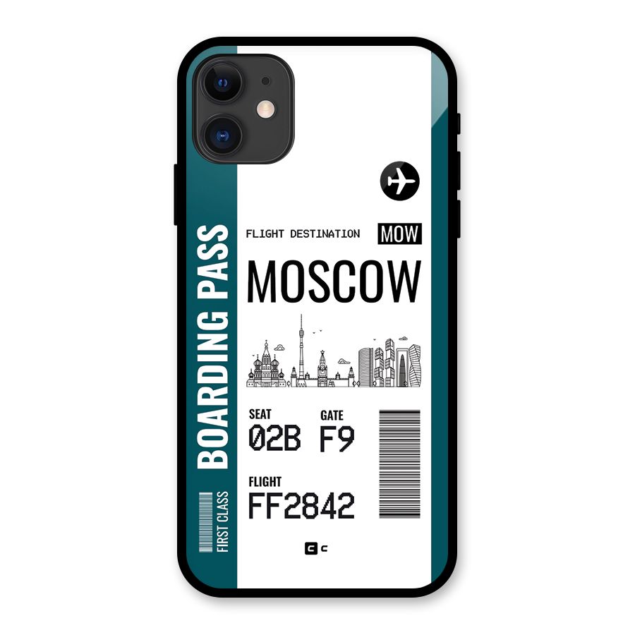 Moscow Boarding Pass Glass Back Case for iPhone 11