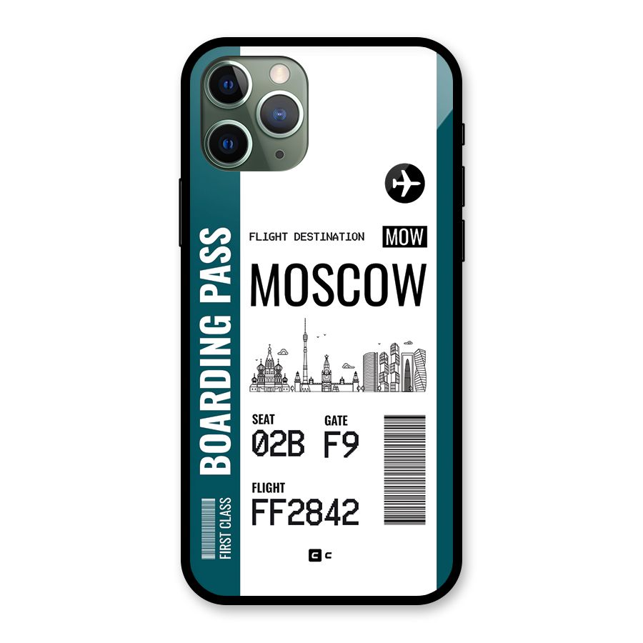 Moscow Boarding Pass Glass Back Case for iPhone 11 Pro