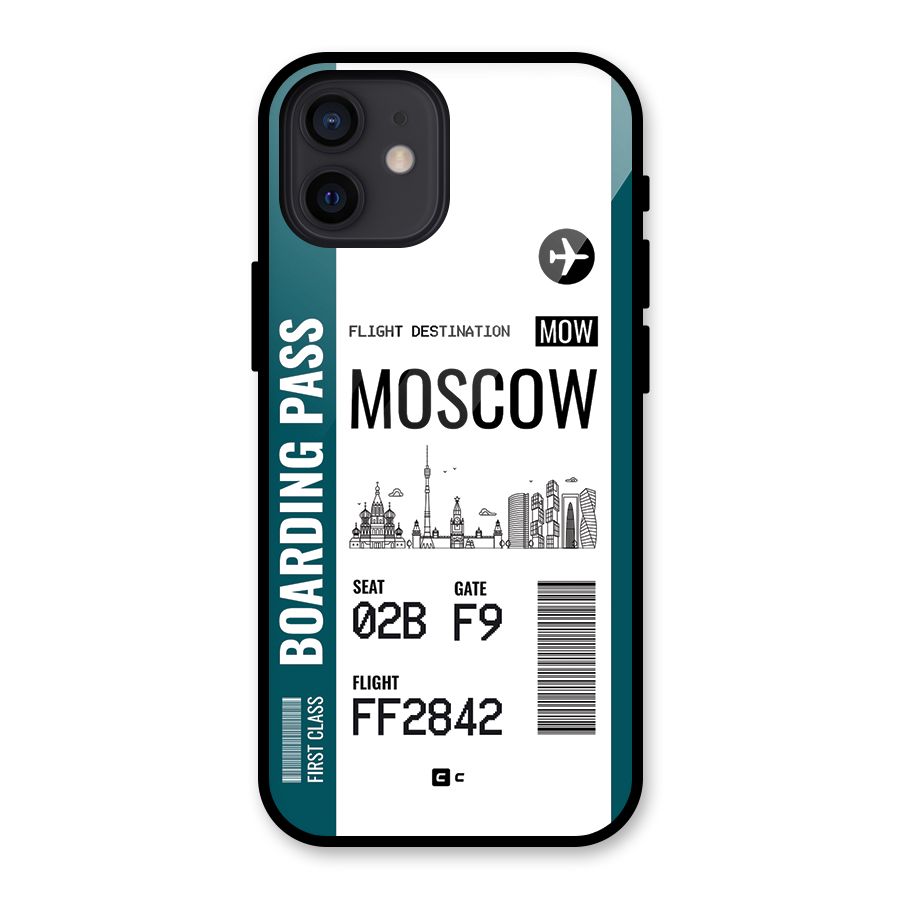 Moscow Boarding Pass Glass Back Case for iPhone 12