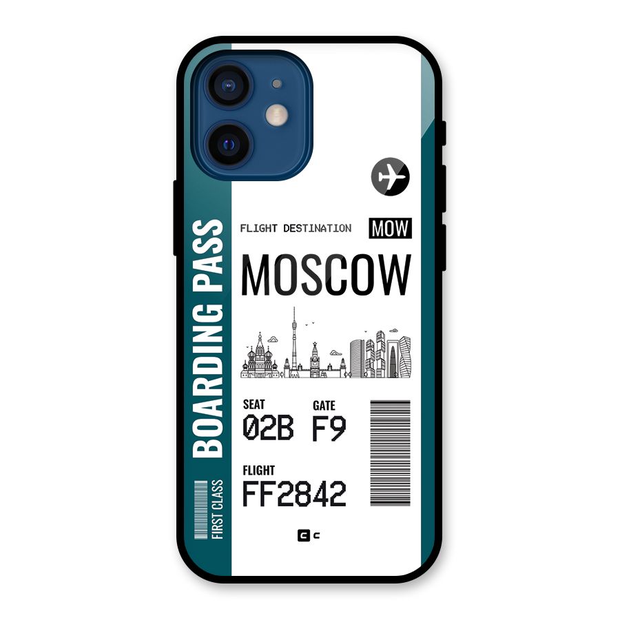 Moscow Boarding Pass Glass Back Case for iPhone 12 Mini