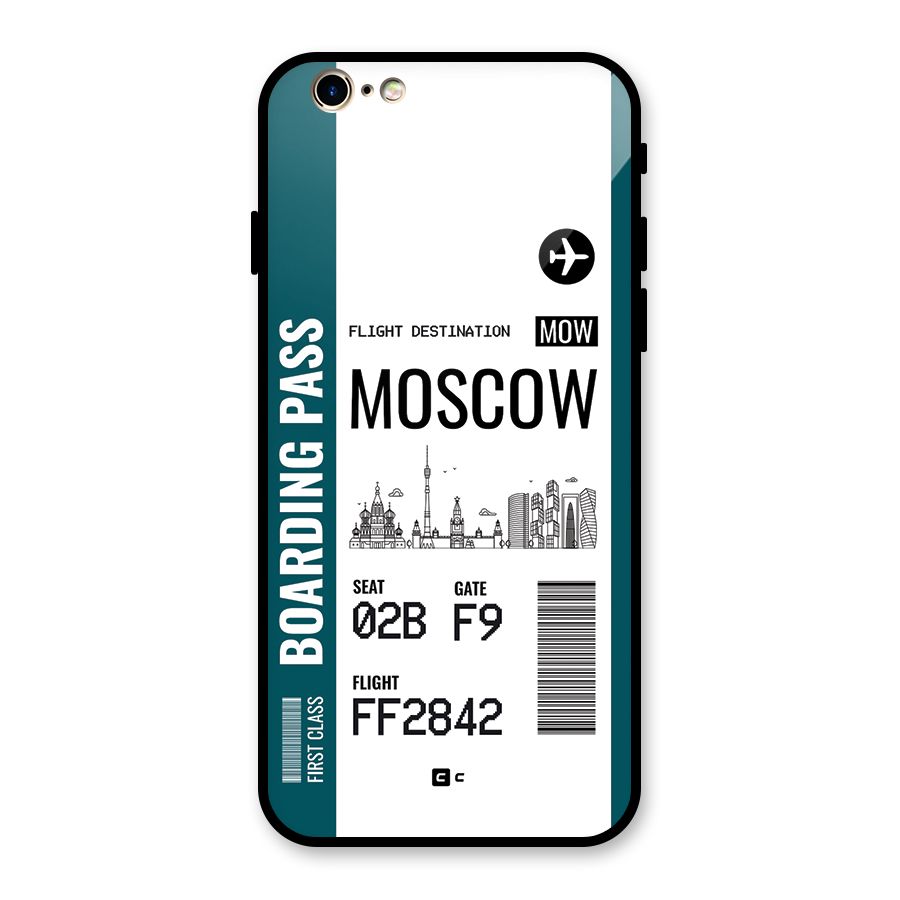 Moscow Boarding Pass Glass Back Case for iPhone 6 6S