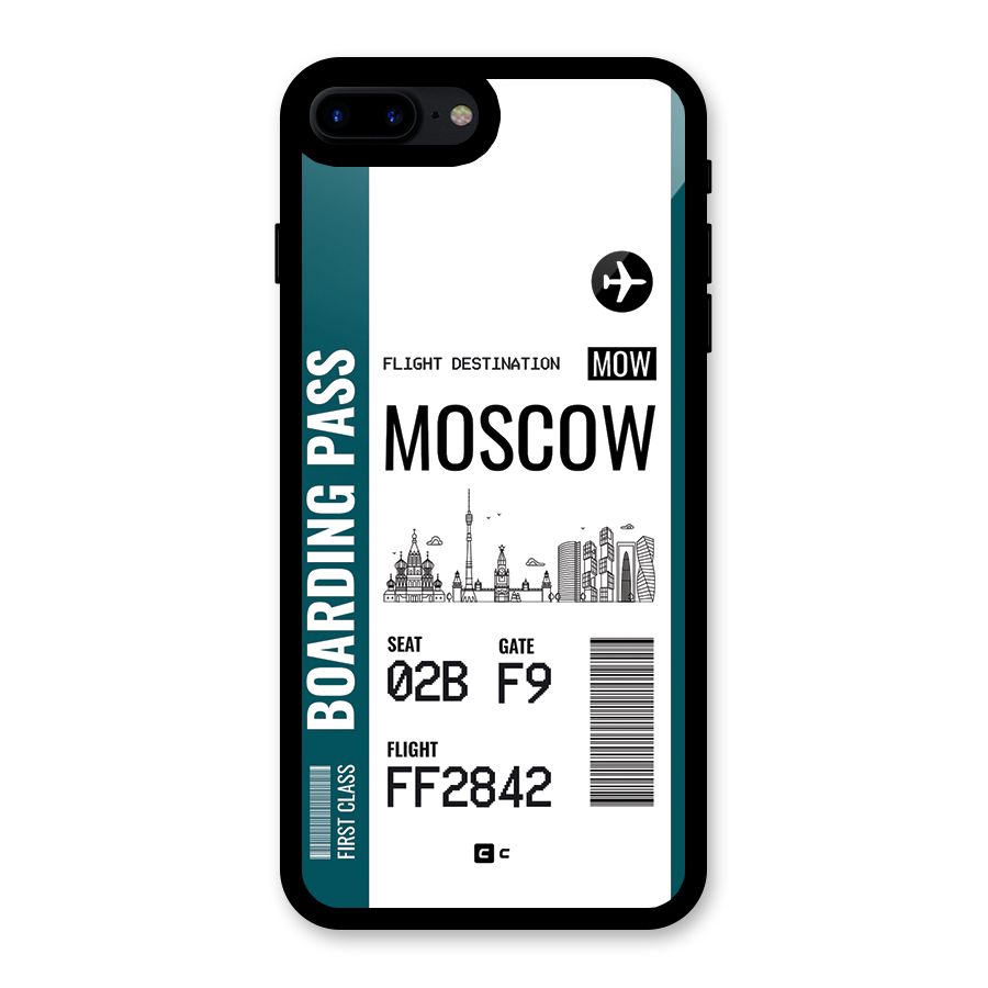 Moscow Boarding Pass Glass Back Case for iPhone 8 Plus