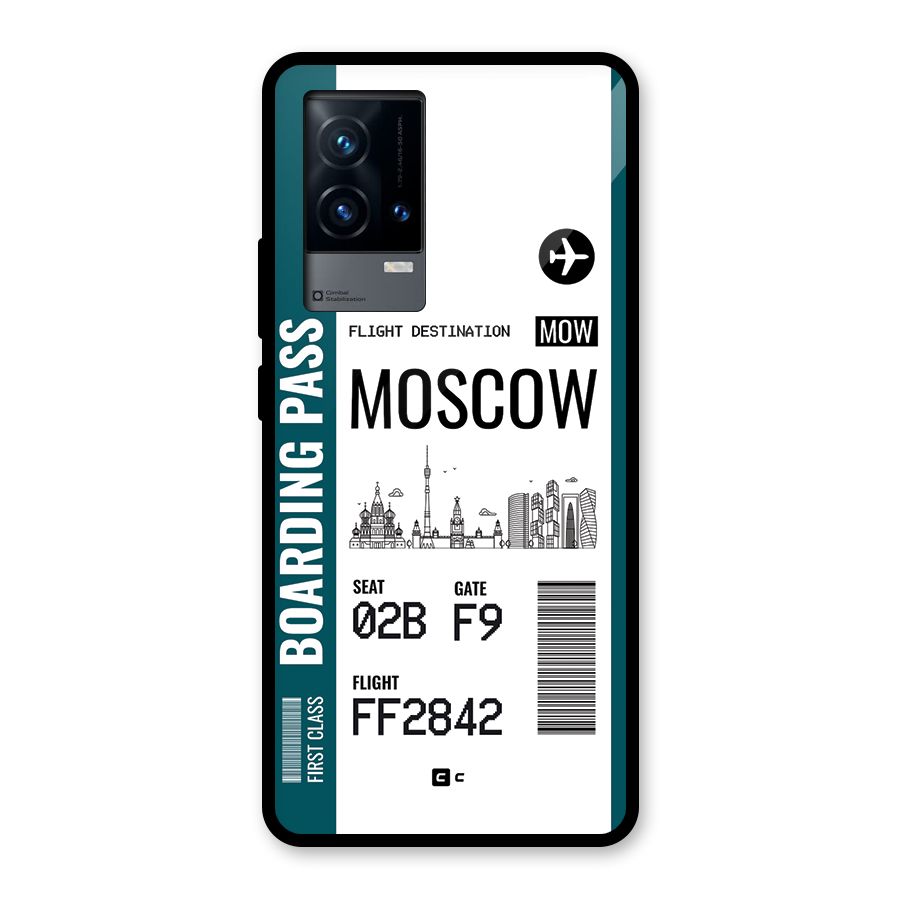 Moscow Boarding Pass Glass Back Case for iQOO 9 5G