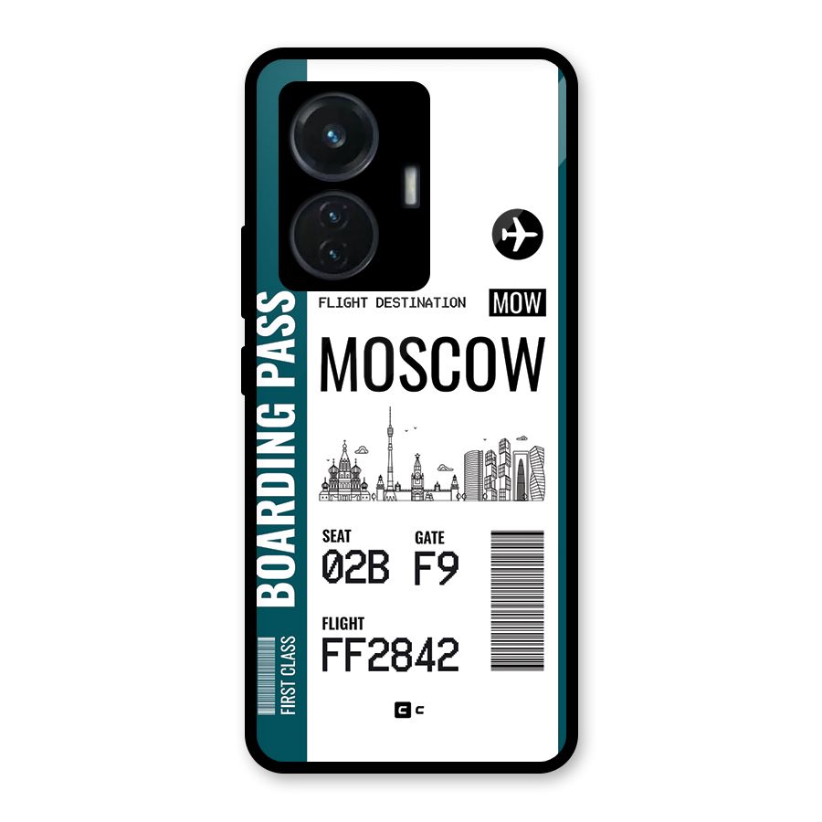 Moscow Boarding Pass Glass Back Case for iQOO Z6 44W