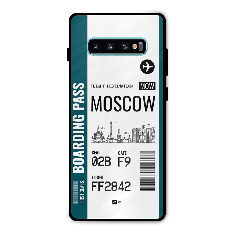 Moscow Boarding Pass Metal Back Case for Galaxy S10 Plus