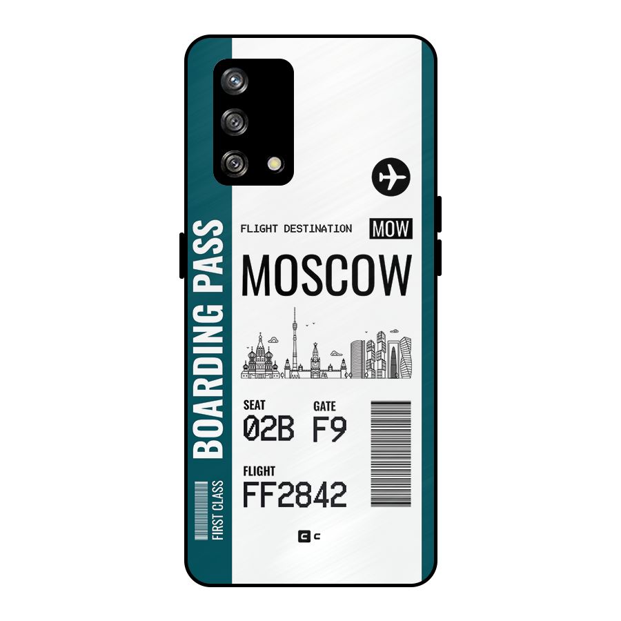 Moscow Boarding Pass Metal Back Case for Oppo F19s