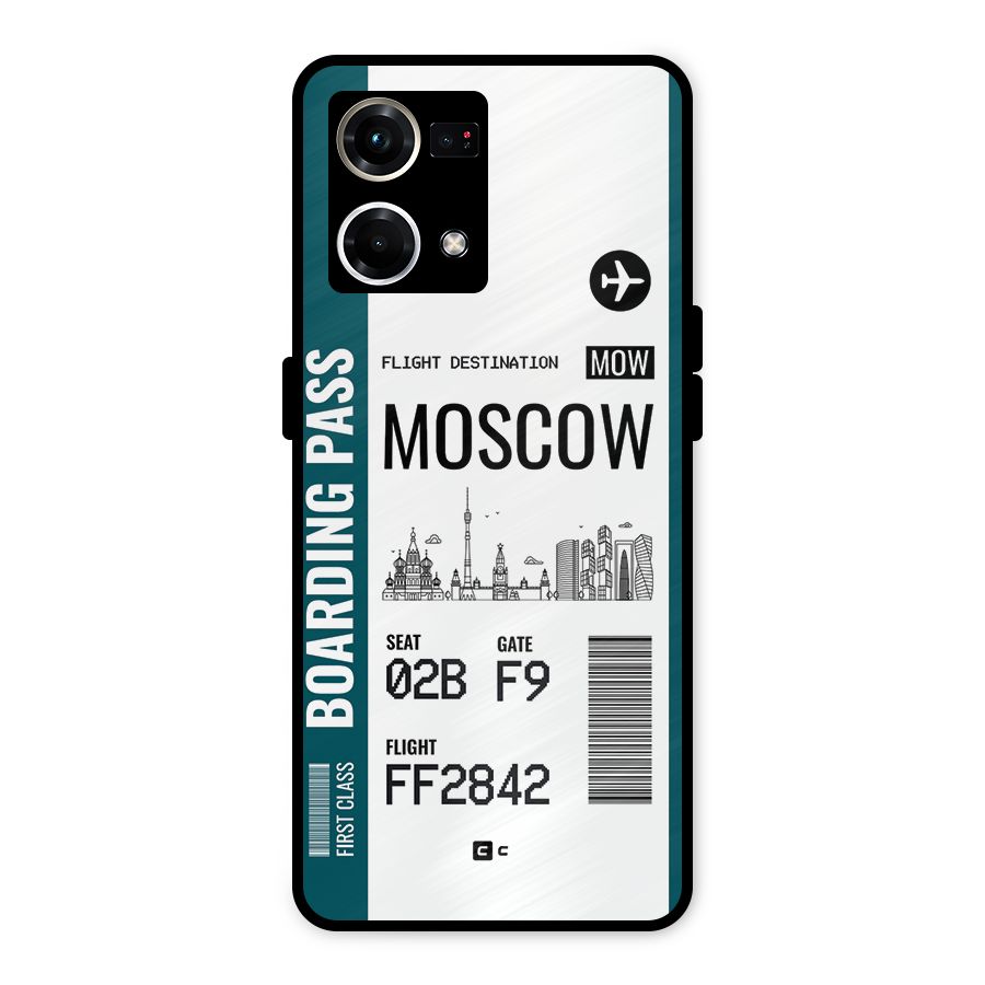 Moscow Boarding Pass Metal Back Case for Oppo F21 Pro 4G