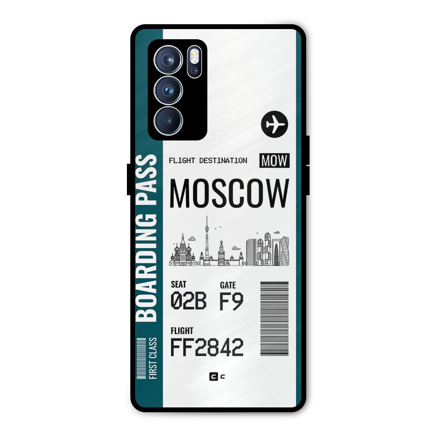 Moscow Boarding Pass Metal Back Case for Oppo Reno6 Pro 5G
