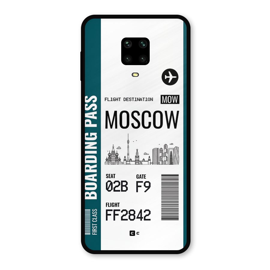 Moscow Boarding Pass Metal Back Case for Redmi Note 9 Pro