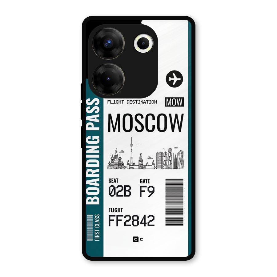 Moscow Boarding Pass Metal Back Case for Tecno Camon 20