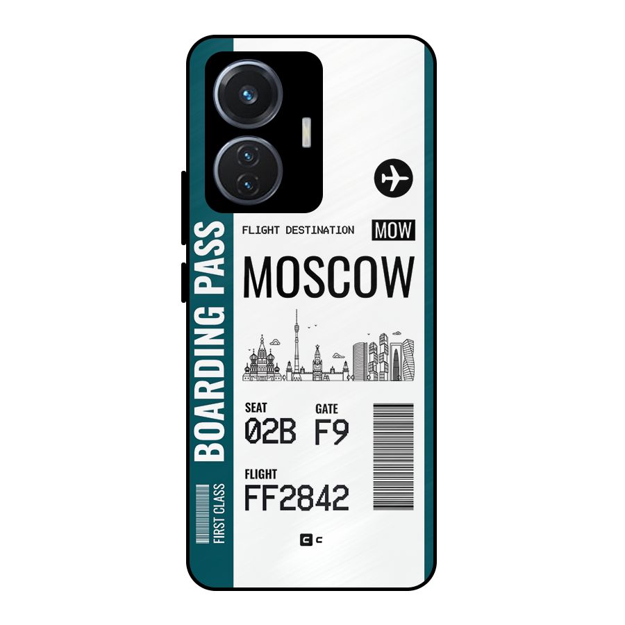 Moscow Boarding Pass Metal Back Case for Vivo T1 44W