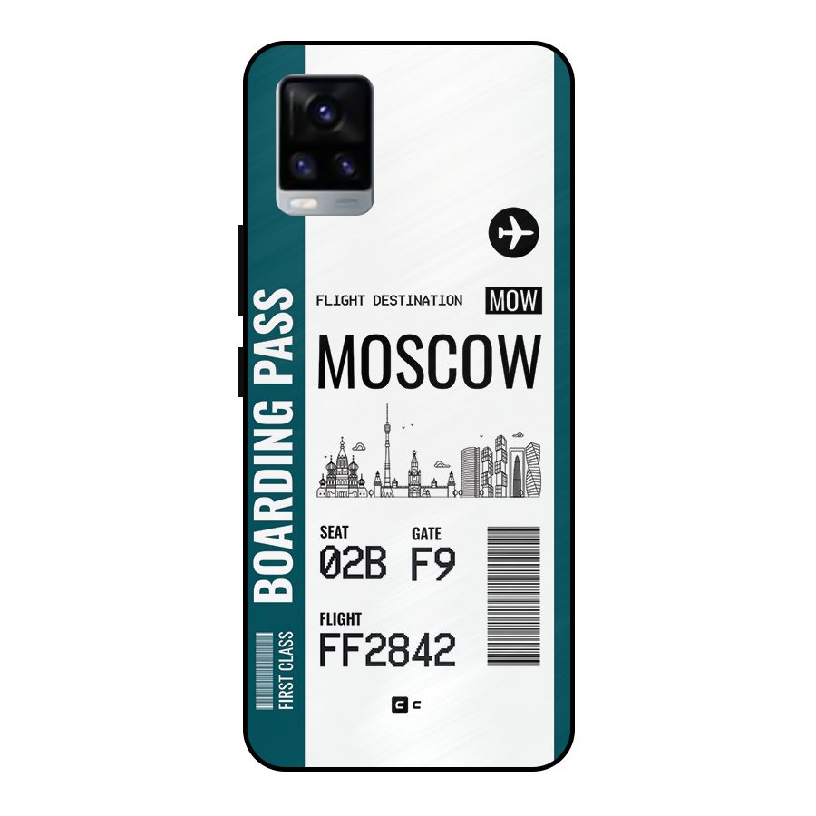 Moscow Boarding Pass Metal Back Case for Vivo V20 2021