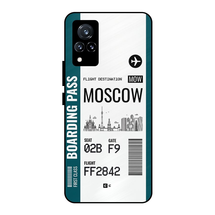 Moscow Boarding Pass Metal Back Case for Vivo V21 5G