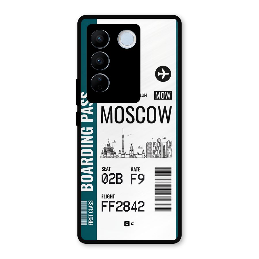 Moscow Boarding Pass Metal Back Case for Vivo V27