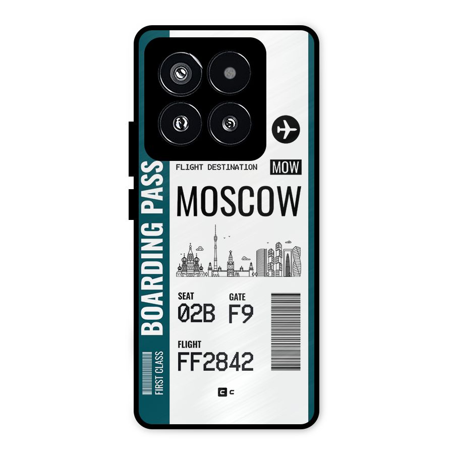 Moscow Boarding Pass Metal Back Case for Xiaomi 14 Pro