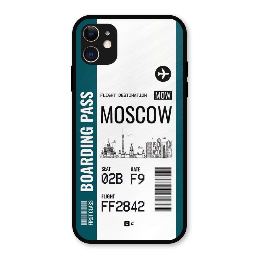 Moscow Boarding Pass Metal Back Case for iPhone 11