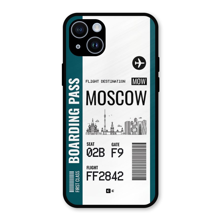 Moscow Boarding Pass Metal Back Case for iPhone 14