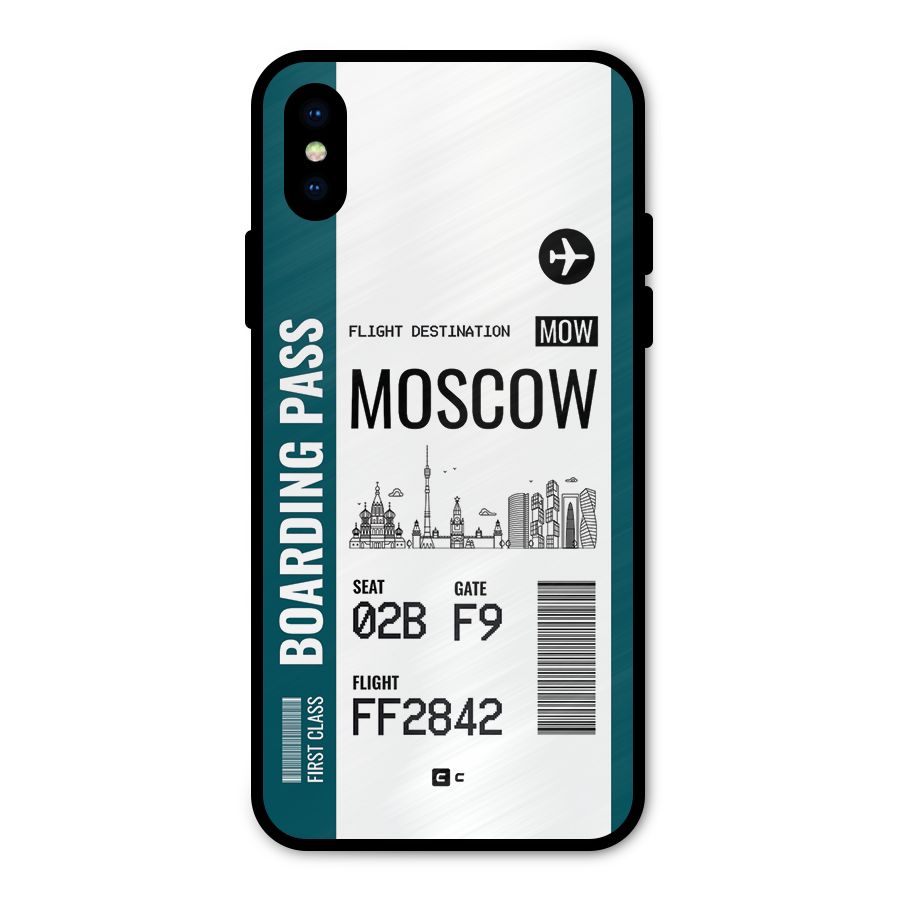 Moscow Boarding Pass Metal Back Case for iPhone XS