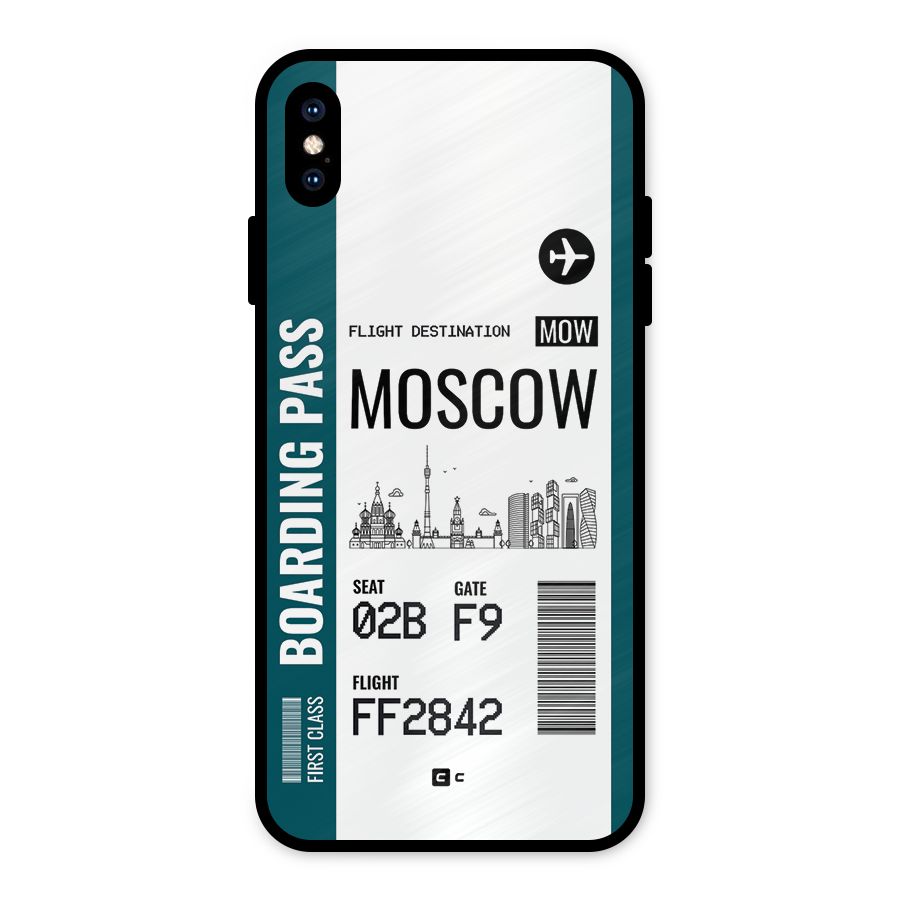 Moscow Boarding Pass Metal Back Case for iPhone XS Max