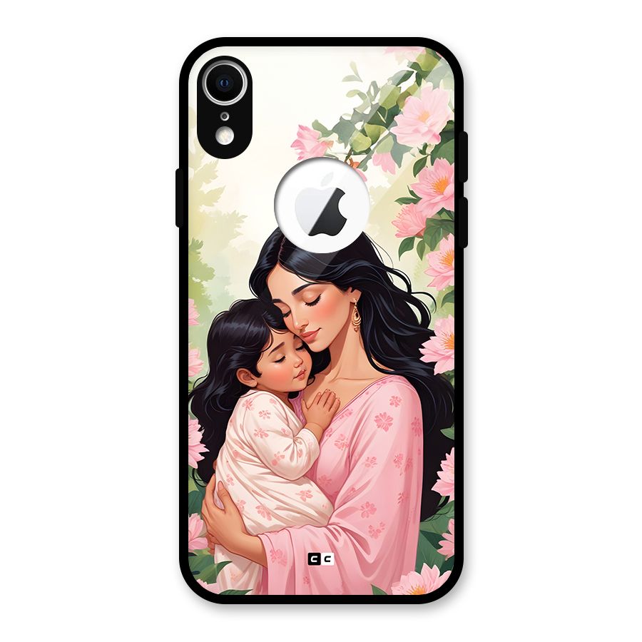Mother Love Glass Back Case for iPhone XR Logo Cut