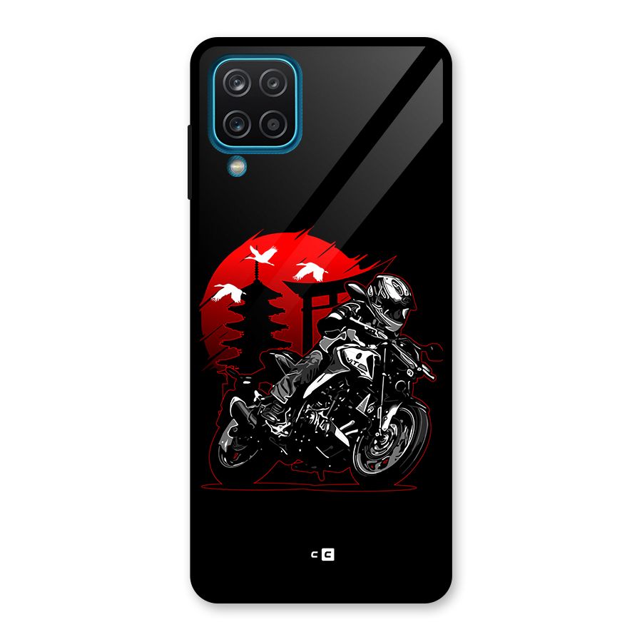 Moto Lean Glass Back Case for Galaxy A12