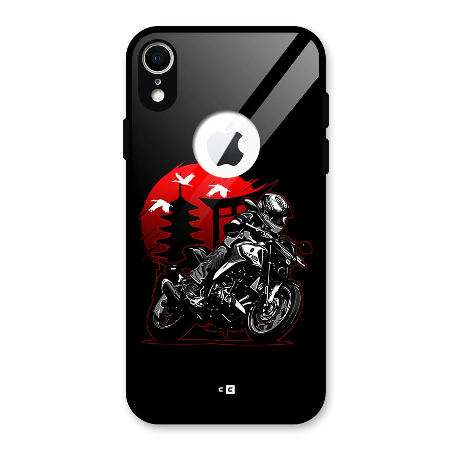 Moto Lean Glass Back Case for iPhone XR Logo Cut