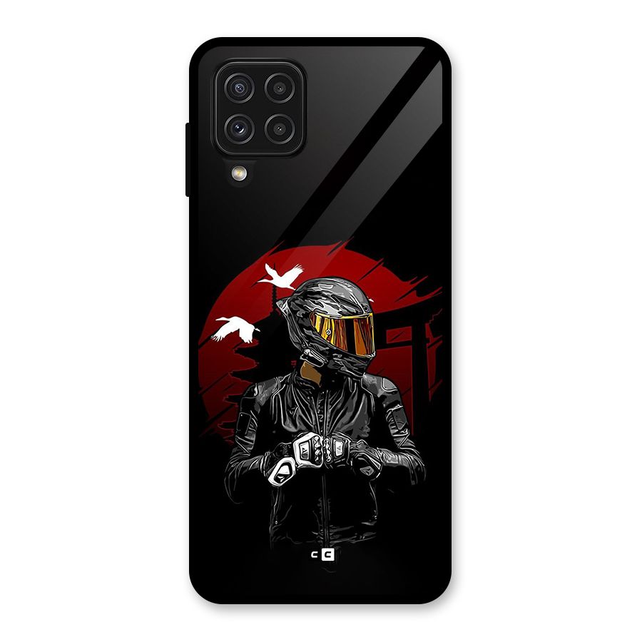 Moto Rider Ready Glass Back Case for Galaxy A22 4G