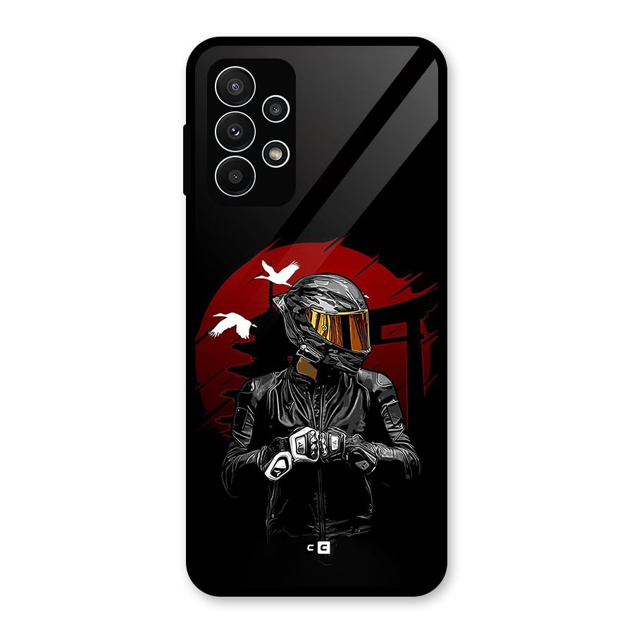Moto Rider Ready Glass Back Case for Galaxy A23