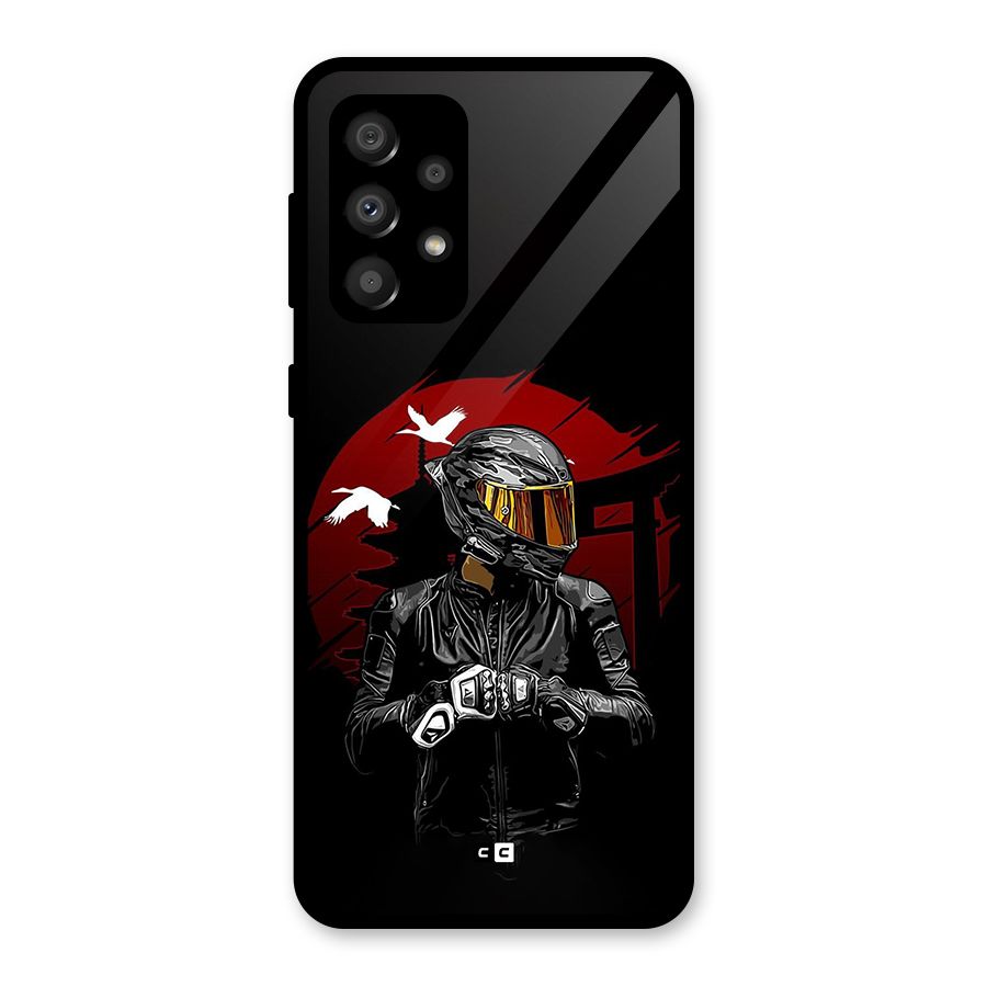 Moto Rider Ready Glass Back Case for Galaxy A32