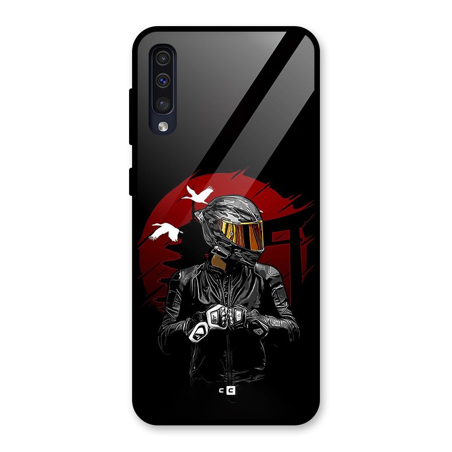 Moto Rider Ready Glass Back Case for Galaxy A50