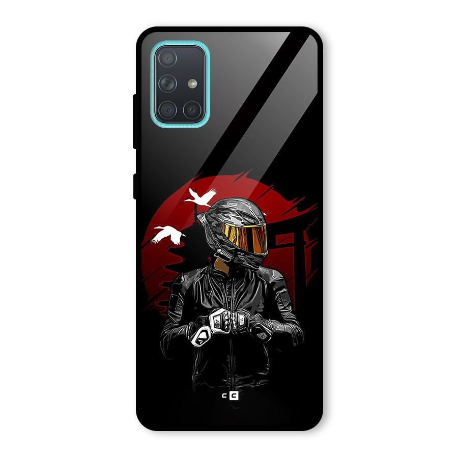 Moto Rider Ready Glass Back Case for Galaxy A71