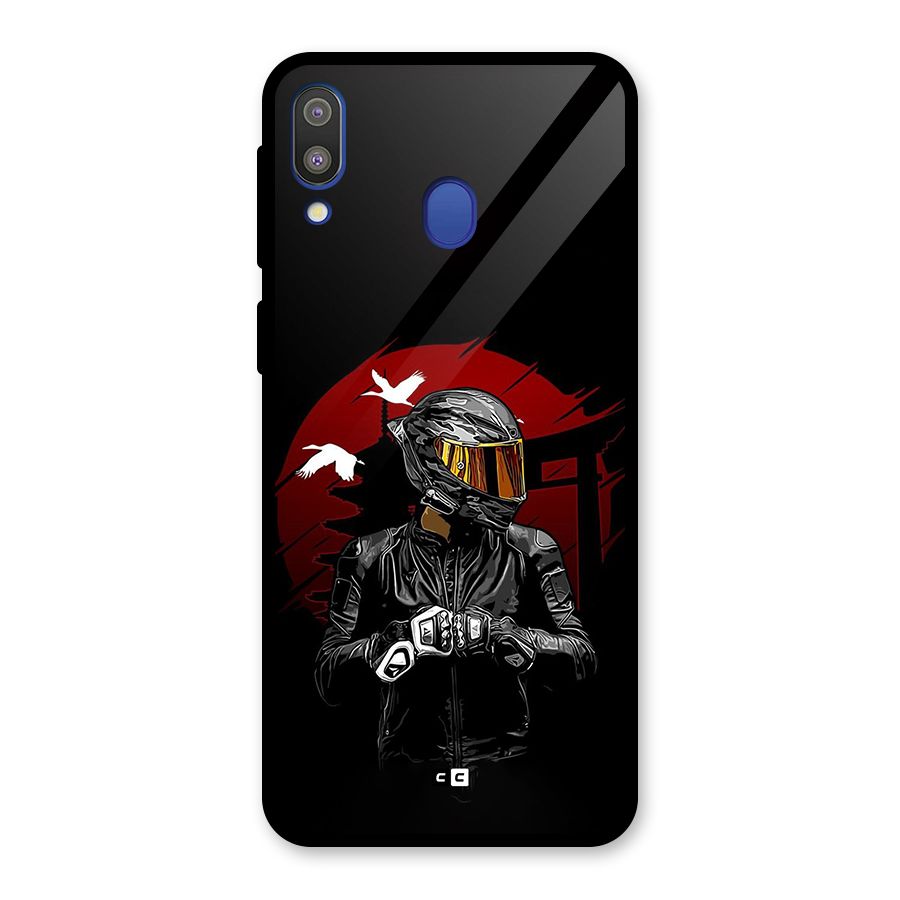 Moto Rider Ready Glass Back Case for Galaxy M20