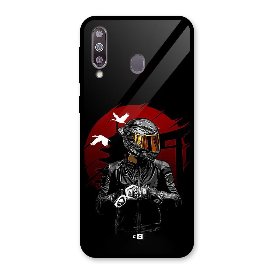 Moto Rider Ready Glass Back Case for Galaxy M30