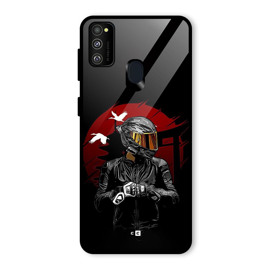 Moto Rider Ready Glass Back Case for Galaxy M30s