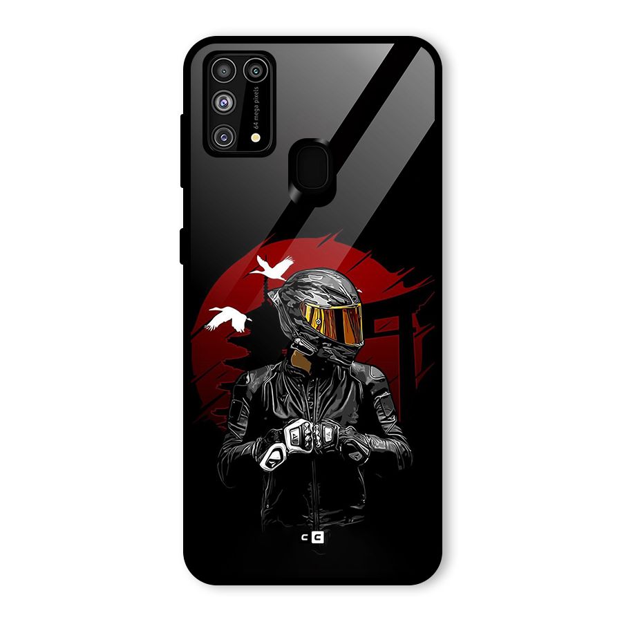 Moto Rider Ready Glass Back Case for Galaxy M31