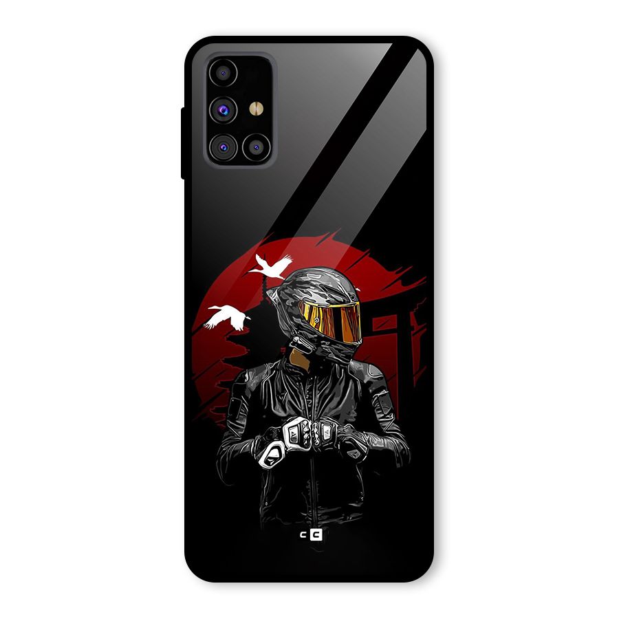 Moto Rider Ready Glass Back Case for Galaxy M31s