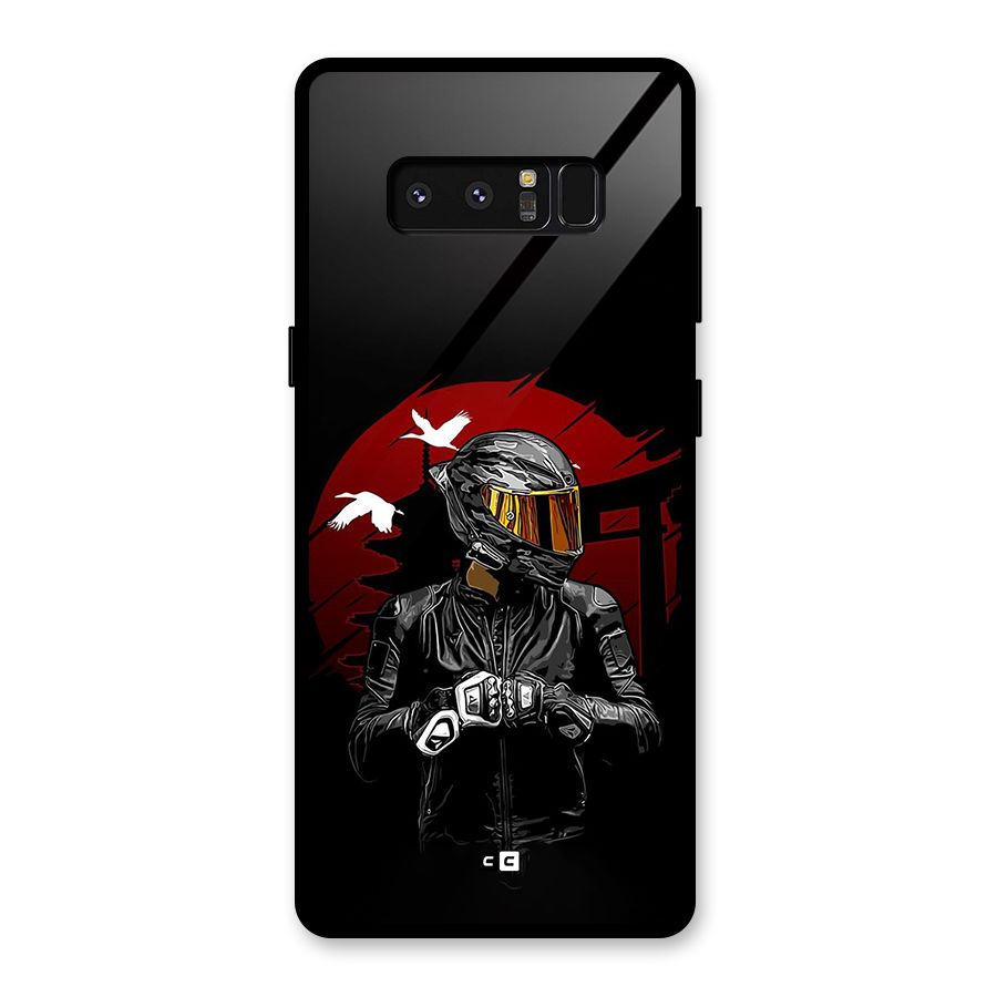 Moto Rider Ready Glass Back Case for Galaxy Note 8