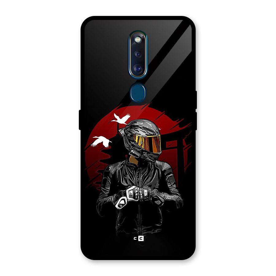 Moto Rider Ready Glass Back Case for Oppo F11 Pro