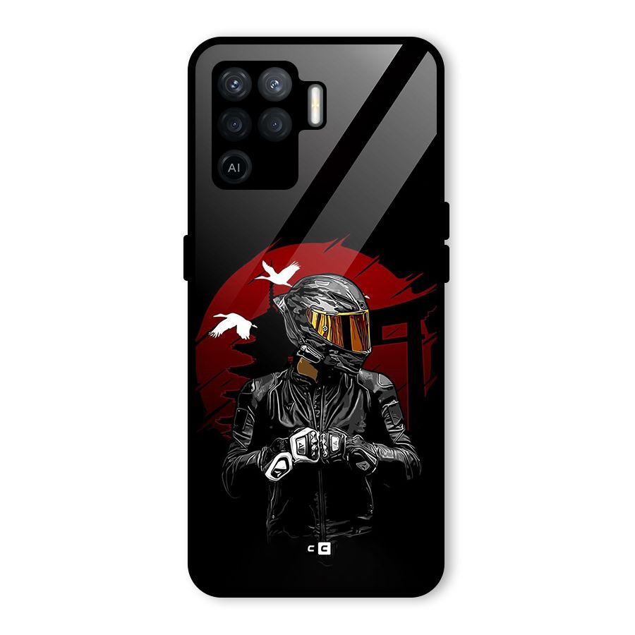 Moto Rider Ready Glass Back Case for Oppo F19 Pro