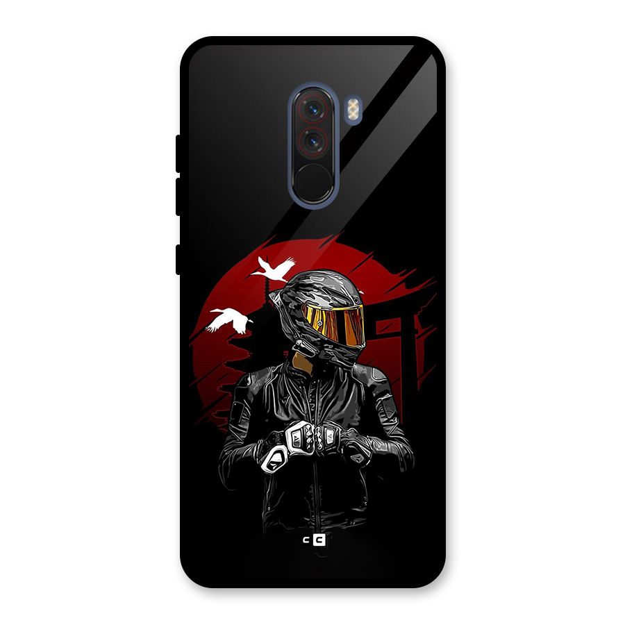 Moto Rider Ready Glass Back Case for Poco F1