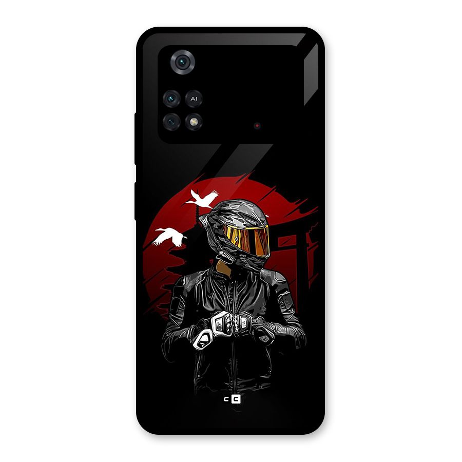 Moto Rider Ready Glass Back Case for Poco M4 Pro 4G